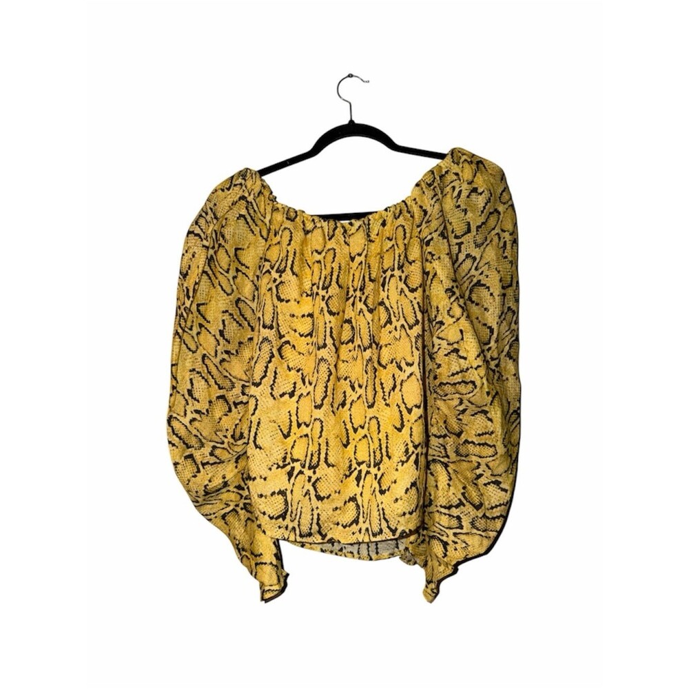 Frame Off The Shoulder Billow Top In Python Multi Size S - Picture 5 of 8